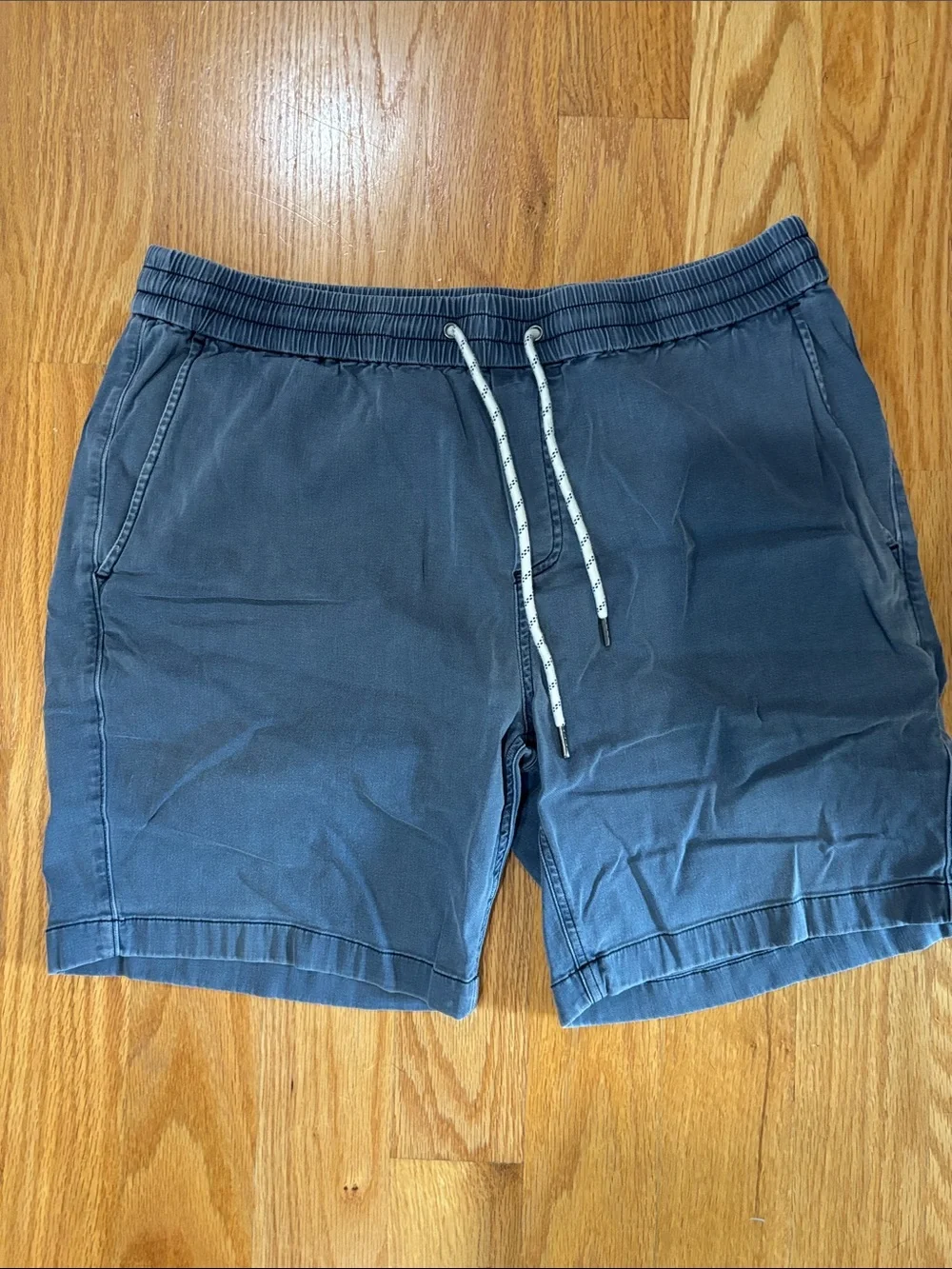 Faherty Indigo Drawstring Athletic Shorts